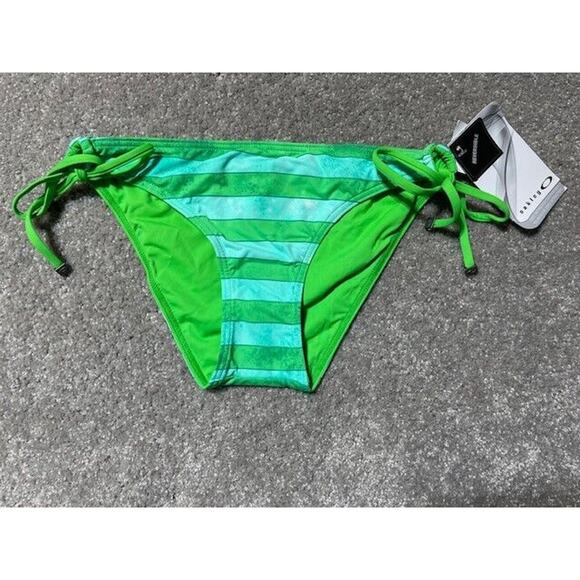 Oakley Low-Rise Reversible Bikini Swim Bottom XS Neon Y2K Side-Tie Athletic - Picture 1 of 9